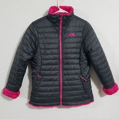 North Face Womens Coat Product Details Brand - The North Face Color - Black / Pink Size - Women's Xs Condition - Excellent Style - Reversible Winter Puffer / Sherpa Fleece Measurements Top To Bottom Length - 26" Pit To Pit - 19" *The Sleeves Are Rolled Back In The First Pic And Can Be Unrolled For Normal Use* #Tags - Filling Goose Down Northface Tnf Euc Sale Mossbud Thermoball Style Styles A2354 (Id-3-11) North Face Womens, North Face Coat, Winter Puffer, Black Puffer Jacket, Black Puffer, Black North Face, North Face Women, Sherpa Fleece, North Face Jacket