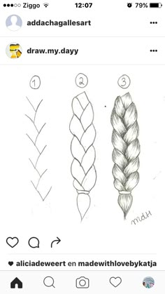 an instagram page showing how to draw braids