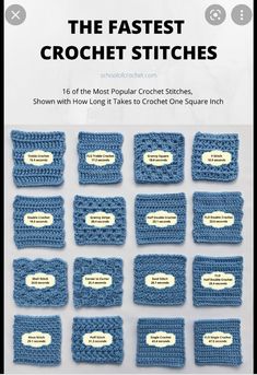 crochet patterns for the fastest crochet stitches, including squares and rectangles