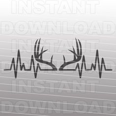 deer head with antlers heartbeat decal on the side of a car or truck