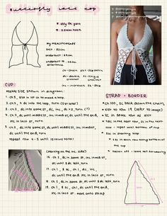 the instructions to crochet an easy bralet for beginners and knitters