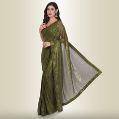 Introducing the One Minute Sequin Saree in Dark Green, a masterpiece crafted from luxurious georgette. This saree is not just a garment; it's an experience in effortless elegance. With a pre-stitched blouse that guarantees a perfect fit, getting ready has never been this convenient.The saree belt adds a touch of grace and sophistication to your ensemble, transforming you into the epitome of style in minutes. The mesmerizing sequin work catches the light in all the right ways, ensuring you shine Saree Belt, Reception Outfits, Saree With Belt, Sequin Saree, Sari Blouse, Green A, Effortless Elegance, Salwar Kameez, Indian Outfits