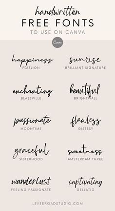 the handwritten font styles are available for use in any type of lettering