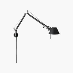 a black lamp on a white background