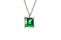 A simple yet truly attractive yellow gold necklace, custom-made to flaunt a vibrant Emerald pendant. This square gem Emerald jewelry necklace will be a dainty addition to your style. A gorgeous jewelry gift for women, especially for May-born ladies. Adorable jewelry necklace. Can be styled with other necklaces. Handmade with high quality materials. Customizable to other necklace finish. Comes in a branded box. Product specifications Jewelry Information Metal stamp 14K Metal Gold Filled Gem Type Modern Green Necklace For Formal Occasions, Formal Sterling Silver Necklace With Square Pendant, Fine Jewelry Solitaire Necklace With Square Pendant As Gift, White Gold Emerald Necklace As Gift, Gift White Gold Emerald Necklace, Formal Sterling Silver Solitaire Necklace With Square Pendant, Elegant Square Pendant Solitaire Necklace As Gift, Formal Solitaire Necklace With Square Sterling Silver Pendant, Formal Square Pendant Emerald Necklace