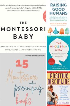 the montessori baby book is featured in this image, and it's all about