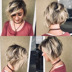 Long Pixie With Undercut Round Faces, Long Pixie With Undercut, Short Hair Choppy, Pixie With Undercut, Bobbed Hairstyles With Fringe, Hair Color Inspiration, Asymmetrical Bob Haircuts, Half Shaved Hair, Blue Ombre Hair