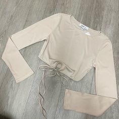 New With Tags Size M Stretchy Material Beige Stretch Crop Top For Spring, Trendy Beige Crop Top For Spring, Crop Top Outfits, Ribbed Crop Top, Stretchy Material, Crop Top, Womens Tops, Top Outfits, Crop Tops