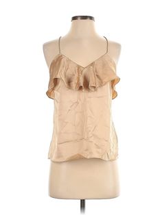 Harlyn Sleeveless Blouse Size: X-Small Tops - used. 100% POLYESTER | Harlyn Sleeveless Blouse: Tan Tops - Size X-Small Tan Top, Women's Tank Tops, Small Tops, Women's Tops, Sleeveless Blouse, Second Hand Clothes, Tank Tops Women, Sleeveless Top, Cold Shoulder Dress