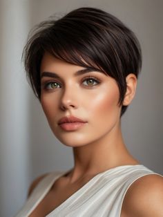 Девушка. Нейросеть Graduated Layers, Haircut Gray Hair, Pixie Bob Hairstyles, Short Hair Images, Straight Hair Cuts, Short Hair Pixie Cuts, Pixie Hair, Trendy Short Haircuts, Shot Hair Styles