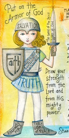 The Armor Of God, Ephesians 6 10, Ephesians 6, School Craft, Bible Art Journaling, Armor Of God, Scripture Art, Bible Lessons