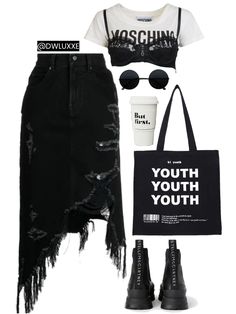 Birthday Party Outfits Guest, Hairdresser Outfit Work, Rock Chic Outfit, Edgy Outfits Summer, Edgy Outfits Grunge, Black Denim Outfit, Chic Grunge, Style Rock, Looks Party