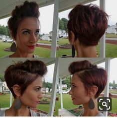 Growing Out Short Hair, Short Hair Up, Competition Hair, Asymmetrical Hairstyles, Growing Out Short Hair Styles, Hairdos For Short Hair, Short Hair Tutorial, Hair Color And Cut