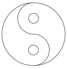 the yin symbol is shown in black and white, as if it was drawn on paper