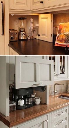 there are two pictures of the same kitchen