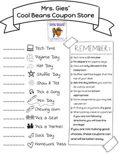 mrs gies's coupon store printable worksheet