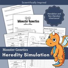 the monster genetics book includes several worksheets