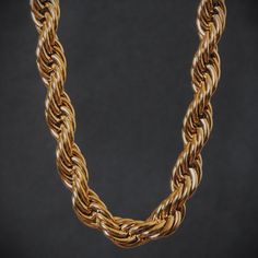 A classic chain with a traditional design, perfect for chain lovers. Unlike our previous rope chain models, this chain is 10mm thick, a huge size that will make this piece never go unnoticed. In addition, it is made of stainless steel and plated in 18k gold, so it will not fade color or deteriorate over time. Classic Rope Chain Link Necklace, Classic Link Chain Necklace With Rope Detail, Classic Link-style Rope Chain Necklace, Classic Rope Chain Necklace, Classic Rope Chain Necklace With Oval Link, Classic Oval Link Rope Chain Necklace, Stainless Steal, Fade Color, Rope Chain