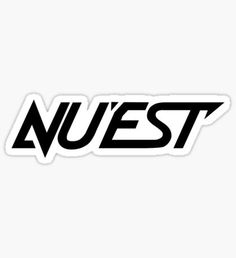 the word nuest in black and white sticker