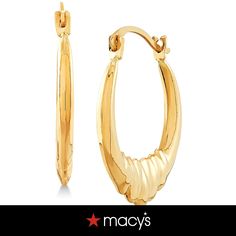 in stock Macy's Classic 14k Gold Hoop Earrings, Elegant Huggie Jewelry From Macy's, Macy's 14k Gold Hoop Earrings For Formal Occasions, Macy's 14k Gold Formal Hoop Earrings, Macy's Formal 14k Gold Hoop Earrings, Elegant Macy's Huggie Jewelry, Yellow Gold Hinged Huggie Earrings, Macy's Hoop Jewelry For Formal Occasions, Macy's Elegant Yellow Gold Hoop Earrings