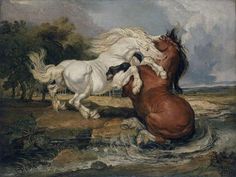 size: 12x9in Giclee Print: Fighting Horses, 1808 (Oil on Canvas) by James Ward : Equine Art, Classical Art, Painting Reproductions, Horse Painting, Horse Art, Animal Paintings, Classic Art, The Wild, Animal Art