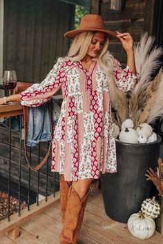 Western Boho Chic, Impressions Online Boutique, Western Boho, Feminine Dress, V Cut, V Cuts, Couture Dresses, Abstract Prints, Autumn Winter Fashion