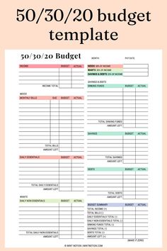 50/30/20 Budget Rule: How to Make a Realistic Budget Budget Rule, 50 30 20 Budget, Budget Planner Free, Saving Money Chart, Budget Sheet, خريطة ذهنية, Money Chart, Money Planner, Money Saving Methods