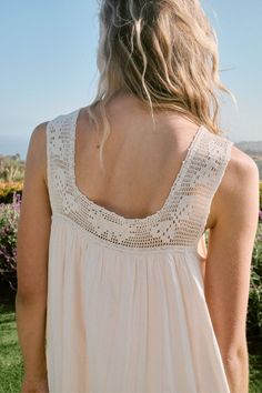 The Cecilia Dress | Pearl – Christy Dawn Semi Casual Dresses, Linen Gown, Christy Dawn, Ankle Length Dress, Dress C, Petite Dresses, Sleeveless Tank, Tank Dress, Hand Crochet