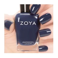 Navy Blue Nail Polish, Zoya Nail Polish Colors, Healthy Nail Polish, Navy Blue Nails, Natural Nail Polish, Holographic Nail Polish