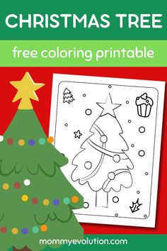 a christmas tree coloring page with the words, free coloring printables for kids