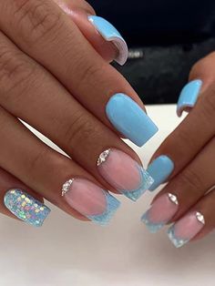 S S Nails Designs, Nails Verano, French Bleu, Nagel Tips, Flower Nail Designs, Fake Nail, Pink Nail