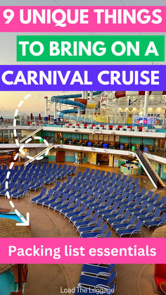 9 Unique things to bring on a Carnival Cruise - packing list essentials. Carnival Cruise With Kids, Carnival Cruise Secrets, Carnival Elation Cruise, Caribbean Cruise Packing, Cruise Checklist, Carnival Sunshine