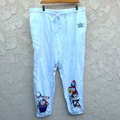 New Unworn Without Tags Sweats. Nightmare Before Christmas Brand. Tie Elastic Waist. Elastic Ankle. Detailed Graphic Print At Ankles. Originally $28 Ships Out Asap. Preferably No Returns Or Exchanges. Christmas Pants, Plus Size White, Christmas White, White Tie, Nightmare Before, Nightmare Before Christmas, Before Christmas, Track Pants, Pant Jumpsuit