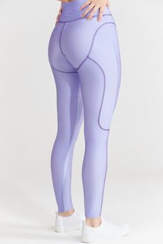 Highlight your curves with these figure-hugging with boxer-inspired stitching that defines and sculpts your silhouette. The best part? They are made from a comfy, flexible material that moves with you! Pair them with a matching cropped corset hoodie, zipper sweat hoodie, or triangle bra top from our collection. Details Colour: Lilac, Blue, Cream and Pink Design High rise waistline Stitch rock detail Thick waistband Super stretchy, soft, and comfortable Figure contouring fabric that sculpts your body Superior shape retention, even after all-day wear Available Sizes XS - UK 4- 6 S - UK 8 - 10 M - UK 12 - 14 L - UK 16 - 18 XL - UK 20 The model is 5’8” UK size 10 (US size 6) wearing a size S. Size & Fit: True to size Material: Stretchy rayon and spandex blend fabric. Care Instructions: Hand wa High Stretch Nylon Sporty Tights, High Stretch Nylon Workout Tights, Squat Proof Nylon Bottoms For Yoga, Squat Proof Nylon Yoga Bottoms, High Stretch Nylon Bottoms For Athleisure, Nylon Tights For Gym, Stretch Nylon Tights For Workout, Compression Yoga Bottoms In Nylon, Compression Nylon Yoga Bottoms