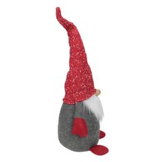 a stuffed animal with a red hat on it's head