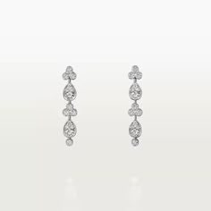 CRH8000465 - Pluie de Cartier earrings - White gold, diamonds - Cartier Trinity Necklace, Cartier Earrings, Cartier Necklace, Earrings White Gold, Luxury Earrings, Cartier Jewelry, Diamond Earring, Classy Jewelry, Jewelry Lookbook