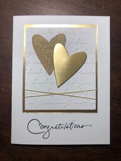 congratulations card with two hearts on it