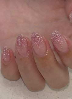 Hello Nails, Blush Nails, Cute Gel Nails, Sparkle Nails, Beauty Parlor, Fabulous Nails