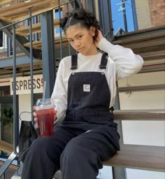 6/29 7/6 Four Wheel Rider October Outfits, Masc Outfits, Barista Fashion, Baggy Streetwear, Cute Dress Outfits, Black And White Style, Cute Simple Outfits, College Outfits, Dungarees