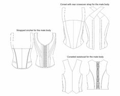 Pack of three male corset patterns- cincher, waistcoat and corset Male Corset, Corset Patterns, Corset Pattern, Clothes Ideas, Corsets, Outfit Inspirations, Sewing, Ships, Pattern