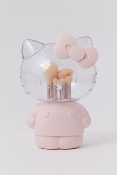 Impressions Vanity Co. Hello Kitty 6-Piece Brush & Holder Set | Urban Outfitters Wood Makeup Vanity, Essential Makeup Brushes, Container Dimensions, Hello Kitty Makeup, Impressions Vanity, Makeup For Black Skin, Makeup Holder, Hello Kitty Items, Makeup Gift