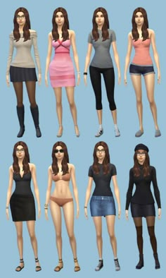 Sims 4 basegame outfits Sims 4 Cc Clothes Base Game, Base Game Sims 4 Outfits, Basegame Sims Outfits, Base Game Build Sims 4, Sims 4 Base Game House Download, Sims Games, Easy Crochet Animals