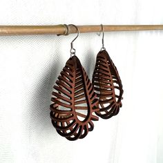 Loop there it is - lightweight Brown Leather Earrings, Leather Loop Earrings, Leather Braided Earrings, Handmade Brown Leather Earrings, Elegant Brown Leather Earrings, Modern Brown Leather Earrings, Brown Leather Dangle Earrings, Bohemian Teardrop Leather Earrings, Earrings Elegant