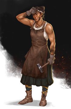 Blacksmith Apprentice, Medieval Woman, Badass Women, Character Portraits, Art And Design