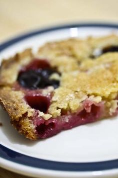 a piece of blueberry pie on a plate