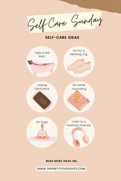 Sunday Ideas, Self Care Sunday, Self Care Ideas, Self Care Bullet Journal, Vie Motivation, Care Quotes, Self Care Activities, Self Care Routine, Self Improvement Tips