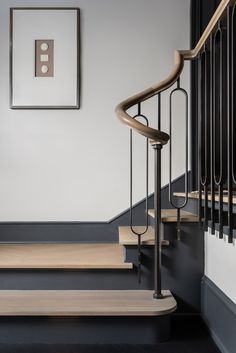 the stairs are made of wood and metal