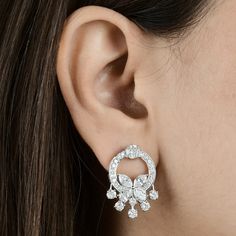 "Make yourself trendy and stylish with this 18k White Gold Earrings glittering with Diamond that will add majestic charm and elegance to your look. Exquisitely designed, this Earrings will provide you a classy look. ✧✧Welcome To Our Shop Spectrum Jewels India✧✧ \"\"Stunning Natural Diamond Earrings, 18k White Gold Drop & Dangle Earrings For Her, Brilliant Cut Diamond Earrings Jewelry For Engagement\"\" ★PRODUCT SPECIFICATION★ * ITEM CODE - SEE-13006C * EARRING LENGTH - 25 Millimetres Approx * ME Hazoorilal Jewellers, Trendy Jewellery, Diamond Pendants, Earrings Indian, Diamond Dangle Earrings, Ruby Jewelry, Wedding Jewelry Earrings, White Gold Earrings, Drop Dangle Earrings