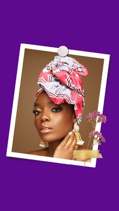 This gorgeous, bold and vibrant head wrap is a nice statement piece that quickly elevates any look. Print Fabric, Head Wraps, African Print, Simple Way, Wrap Style