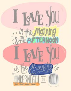 an email message with the words i love you in different colors and font on it